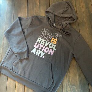 Smile Black Joy is Revolutionary Gray Inspirational Hoodie - Size Medium (F9)